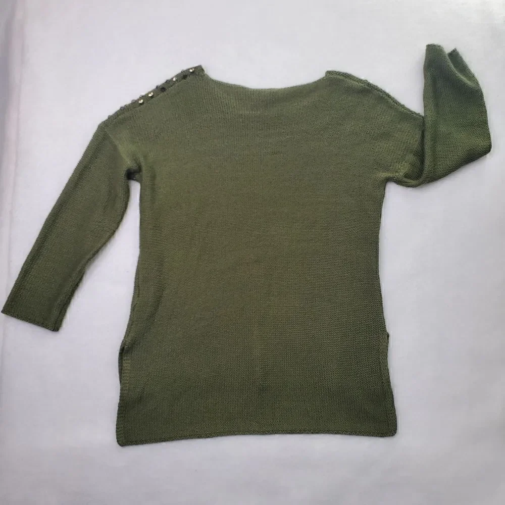 Hot & Delicious Green Studed Sweater Size M/L - Picture 2 of 16